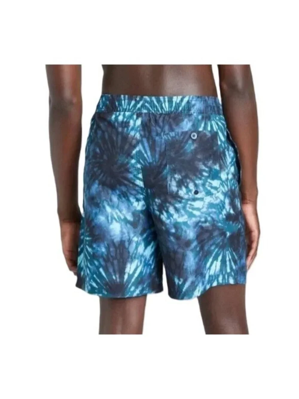 Original Use Men's Navy Blue & Teal Tie Dye Fireworks Swim Trunks -- XL 40/42